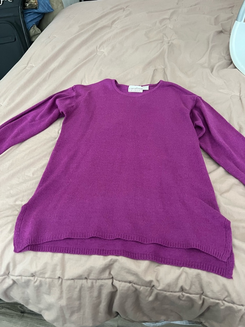 Everyday Crewneck Sweater in Vibrant Magenta
